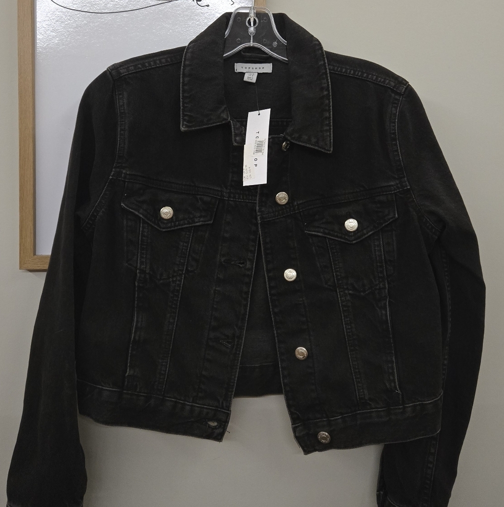 BNWT Topshop Black Jean Denim Jacket
